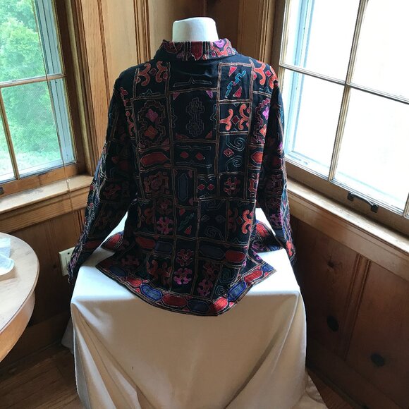 CHICO’S DESIGN shirt-style jacket, multicolored, size XL(3). - Picture 3 of 4